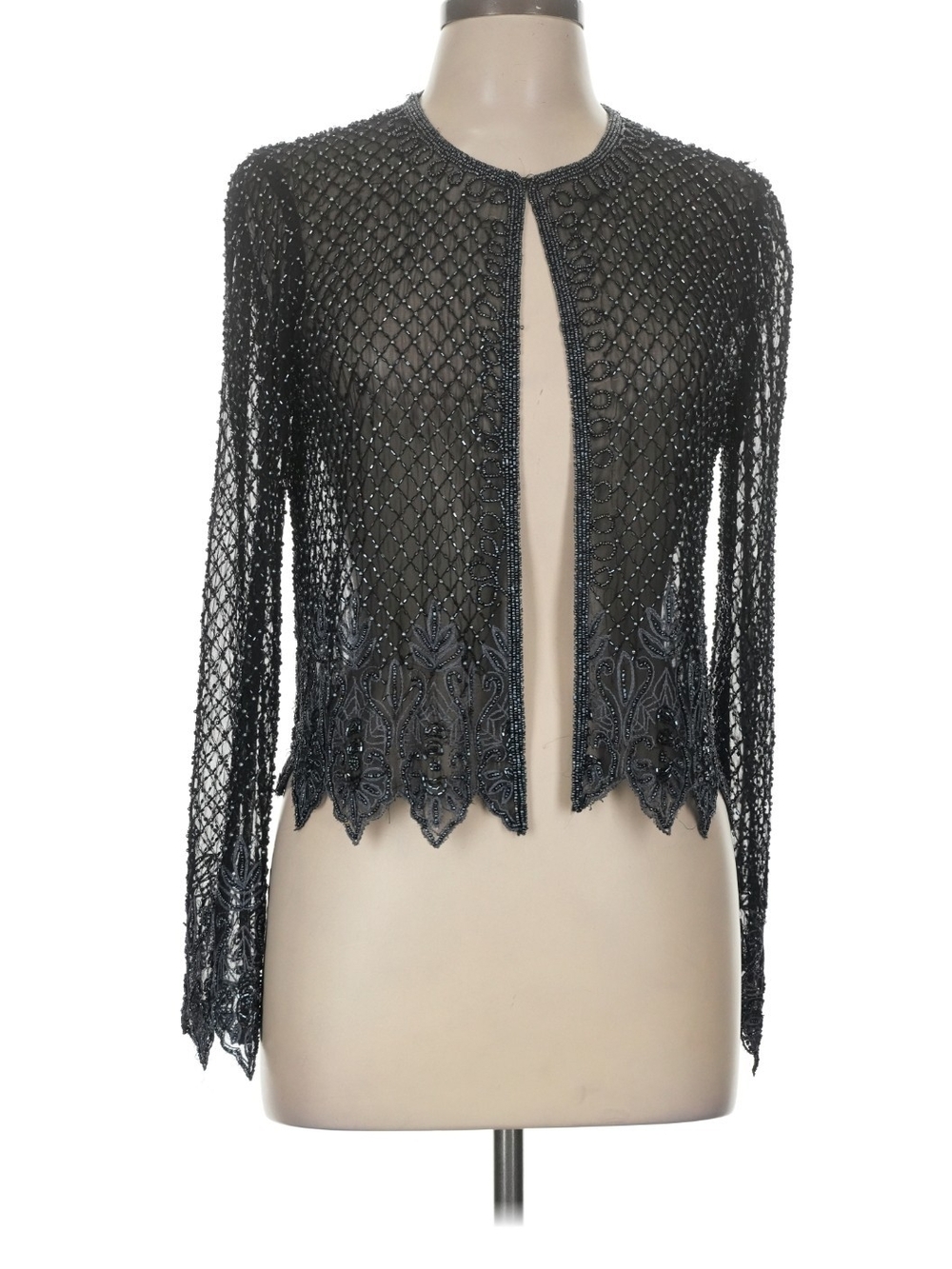 MARINA Black Beaded Evening Jacket